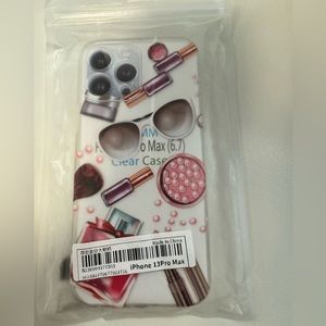 Beautiful makeup themed phone case for iPhone 13 Pro Max.  New never used.